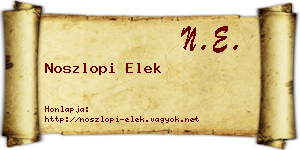 Noszlopi Elek névjegykártya