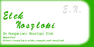 elek noszlopi business card